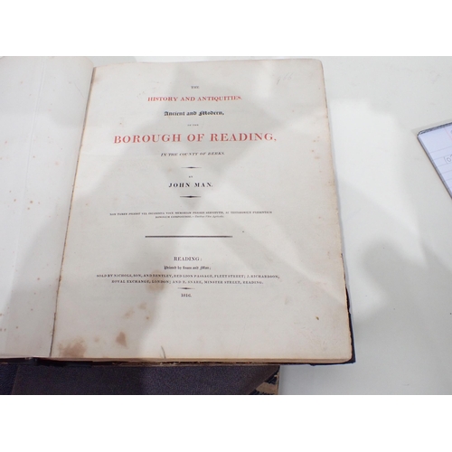 1038 - COATES Rev Charles, The History and Antiquities of Reading, pub. London 1802, ex-library, MAN John, ... 