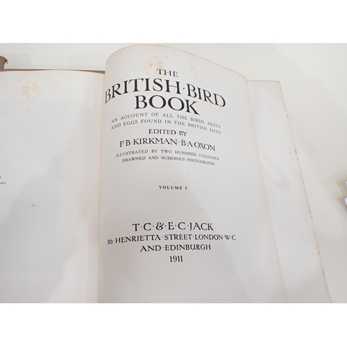 1046 - KIRKMAN edit, The British Bird Book, an account of all the birds, pub. T.C. & E.C. Jack, 1913, in fo... 