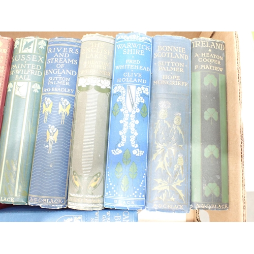 1059 - Box: Various A.C. Black Titles, colour bindings, English Places including London, England, Sussex, I... 