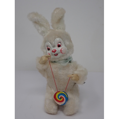 1111 - A boxed Japanese tinplate wind up Yo Yo Bunny