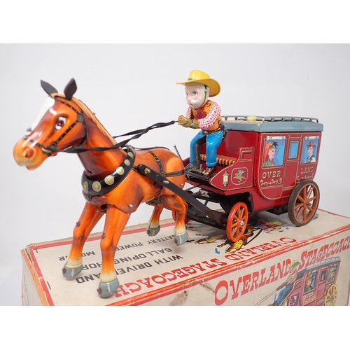 1113 - A boxed Japanese battery powered Overland Stagecoach