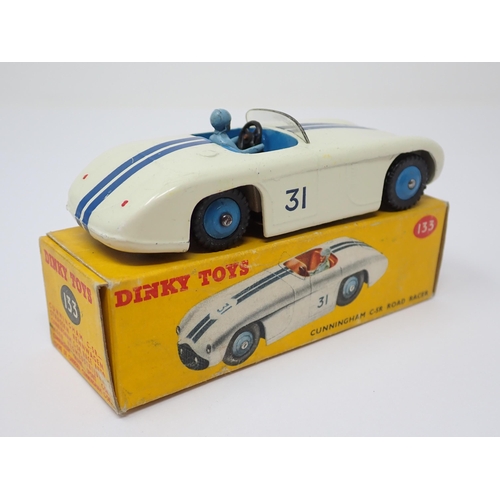 1136 - A rare boxed Dinky Toys No.133 Cunningham Racer with blue interior