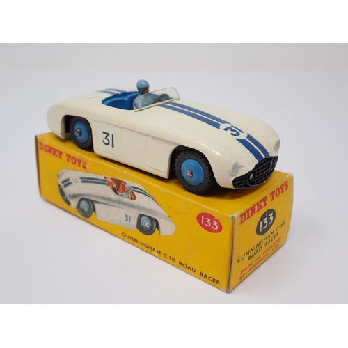 1136 - A rare boxed Dinky Toys No.133 Cunningham Racer with blue interior