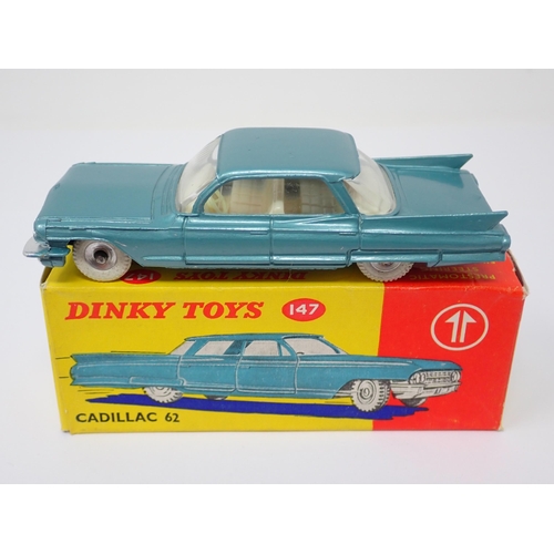 1139 - A boxed Dinky Toys No.147 metallic turquoise Cadillac 62