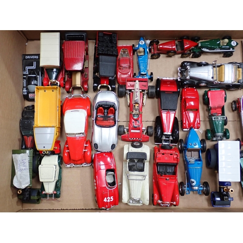 1173 - Two boxes of unboxed diecast Models including Matchbox Models of Yesteryear, Brumm and Corgi