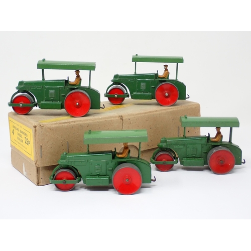 1179 - A Dinky Toys full Trade Box containing four No.25P Aveling-Barford Diesel Rollers