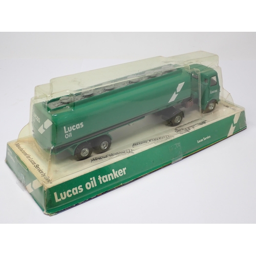 1200 - A boxed Dinky Toys No.945 Lucas Oil Tanker in clear plastic box