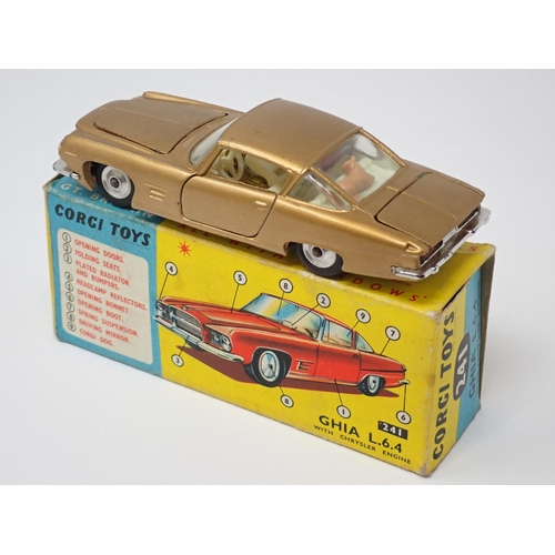 1203 - A boxed Corgi Toys No.251 bronze Ghia L.6.4