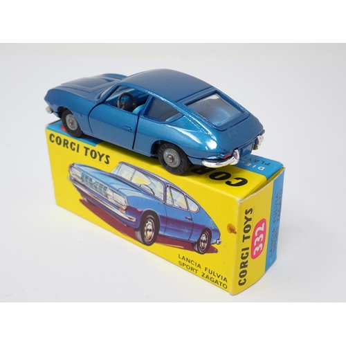 1204 - A boxed Corgi Toys No.332 metallic blue Lancia Fulvia