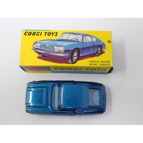 1204 - A boxed Corgi Toys No.332 metallic blue Lancia Fulvia