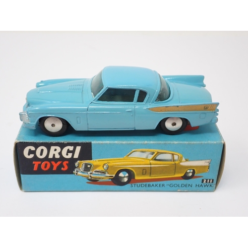 1207 - A boxed Corgi Toys No.211 blue Studebaker Golden Hawk