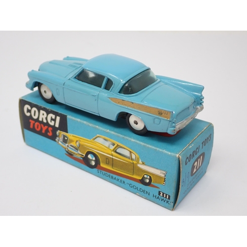 1207 - A boxed Corgi Toys No.211 blue Studebaker Golden Hawk