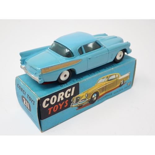 1207 - A boxed Corgi Toys No.211 blue Studebaker Golden Hawk