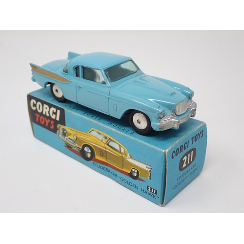 1207 - A boxed Corgi Toys No.211 blue Studebaker Golden Hawk