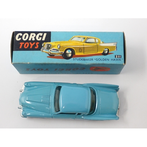 1207 - A boxed Corgi Toys No.211 blue Studebaker Golden Hawk