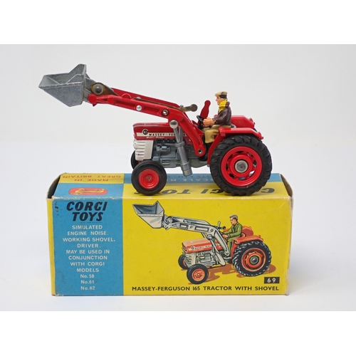 1208 - A boxed Corgi Toys No.69 Massey-Ferguson 165 Tractor with shovel