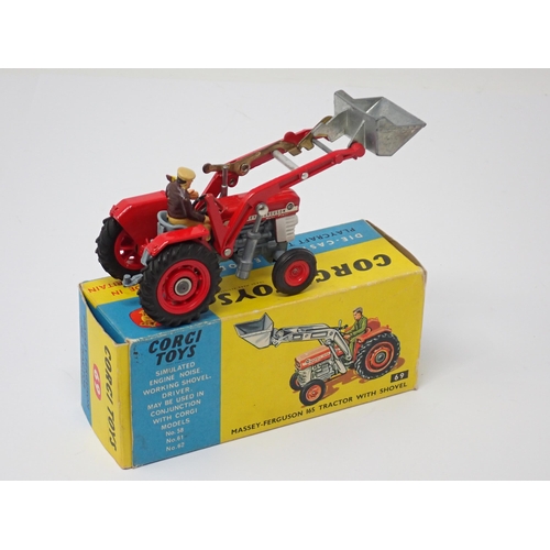 1208 - A boxed Corgi Toys No.69 Massey-Ferguson 165 Tractor with shovel