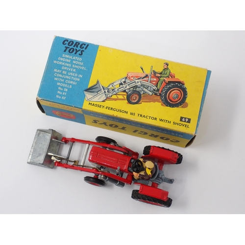 1208 - A boxed Corgi Toys No.69 Massey-Ferguson 165 Tractor with shovel