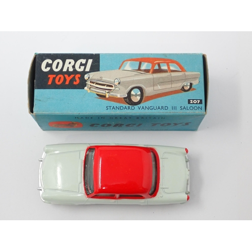 1209 - A boxed Corgi Toys No.207 white and red Standard Vanguard Saloon