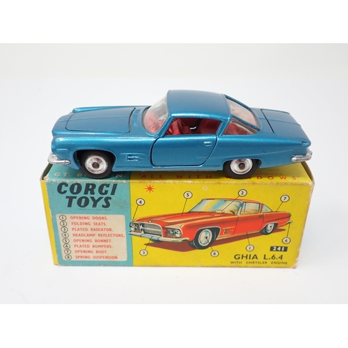 1211 - A boxed Corgi Toys No.241 blue Ghia L.6.4