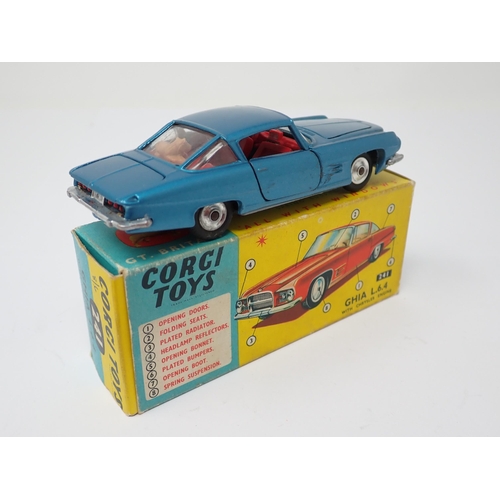 1211 - A boxed Corgi Toys No.241 blue Ghia L.6.4