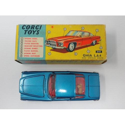 1211 - A boxed Corgi Toys No.241 blue Ghia L.6.4