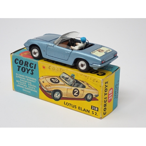 1213 - A boxed Corgi Toys No.318 metallic blue Lotus Elan S2