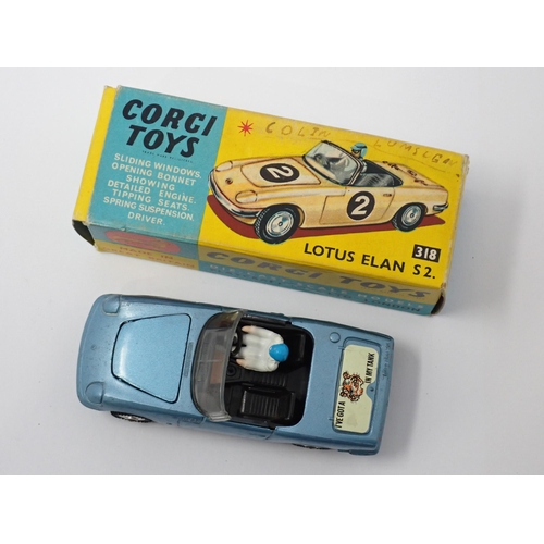 1213 - A boxed Corgi Toys No.318 metallic blue Lotus Elan S2