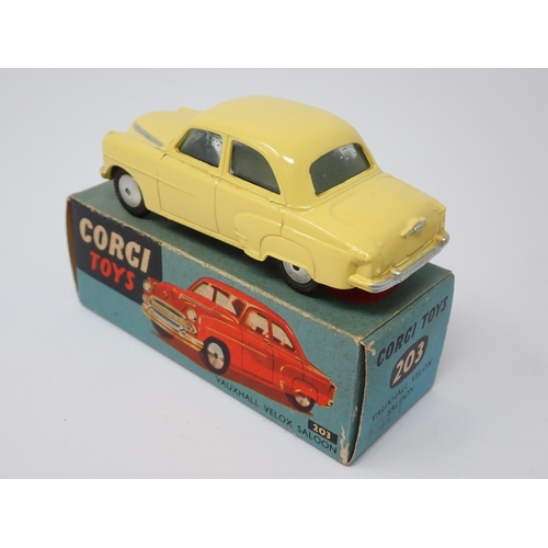 1215 - A boxed Corgi Toys No.203 yellow Vauxhall Vesta Saloon