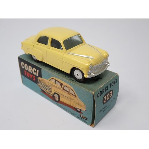 1215 - A boxed Corgi Toys No.203 yellow Vauxhall Vesta Saloon