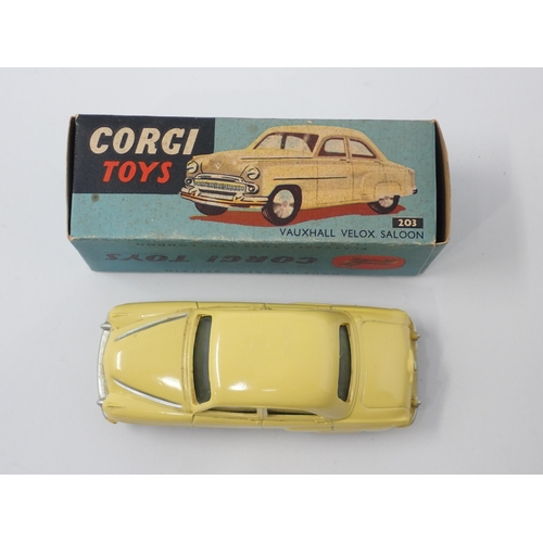 1215 - A boxed Corgi Toys No.203 yellow Vauxhall Vesta Saloon