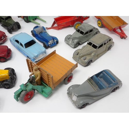 1222 - A quantity of play worn diecast Vehicles including Dinky Toys Armstrong Siddeley, Dinky Toys Riley, ... 