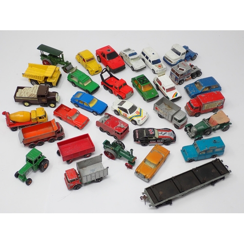 1234 - A box of play worn diecast Vehicles including Dinky Toys Volvo 265 Estate, Fire Engine, Aveling-Barf... 