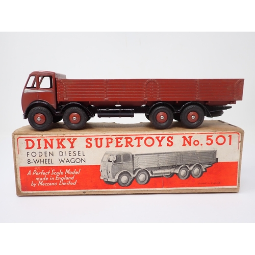 1237 - A boxed Dinky Supertoys No.501 brown and black Foden 8-wheel Wagon