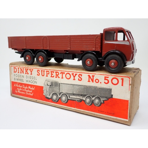 1237 - A boxed Dinky Supertoys No.501 brown and black Foden 8-wheel Wagon