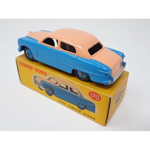 1243 - A boxed Dinky Toys No.170 blue and pink Ford Fordor Sedan