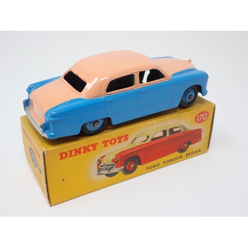 1243 - A boxed Dinky Toys No.170 blue and pink Ford Fordor Sedan