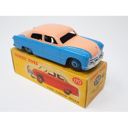 1243 - A boxed Dinky Toys No.170 blue and pink Ford Fordor Sedan