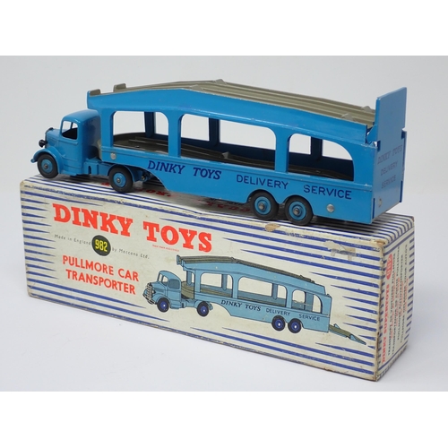 1252 - A rare boxed Dinky Supertoys No.582/982 dark blue Pullmore Car Transporter