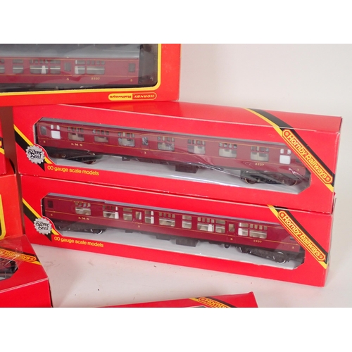 1279 - Six boxed Hornby 00 gauge LMS Coaches and a boxed Southern Region Coach