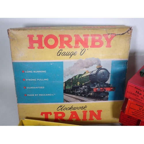 1286 - A boxed Hornby 0 gauge No.45 LNER Tank Goods Set, a boxed No.1 Crane Truck, a No.1 Cattle Truck, No.... 