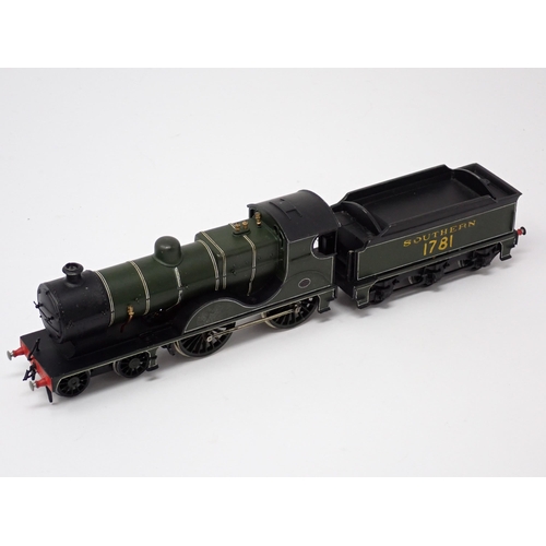 1305 - A DJH kit built 00 gauge L Class 4-4-0 Locomotive running No.1781 in S.R. green livery (pick up wire... 