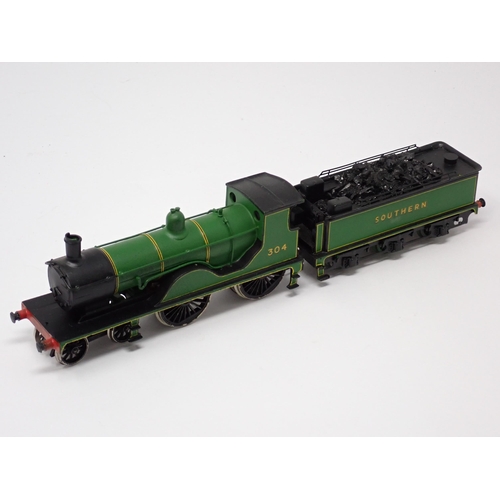 1306 - A kit built 00 gauge S.R. T9 Class Locomotive of white metal and nickel construction