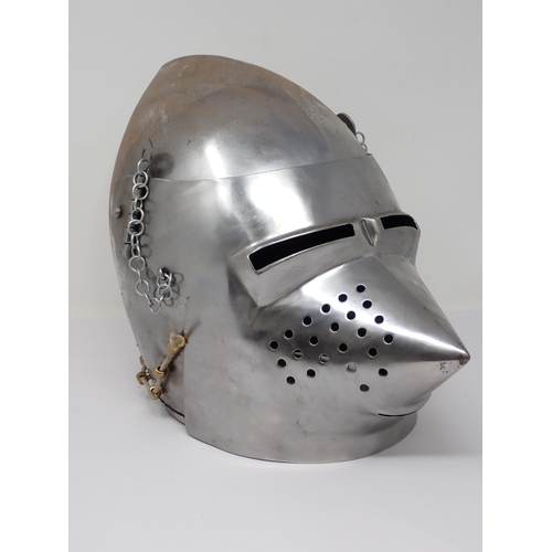 1329 - A 20th Century re-enactment Medieval style Pigface Bascinet Helmet