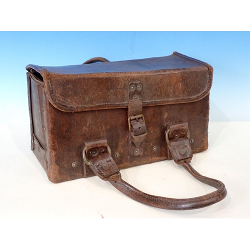 1356 - An RAF WWII leather Flight Holdall A/F and a 1950's War Department hard leather Case