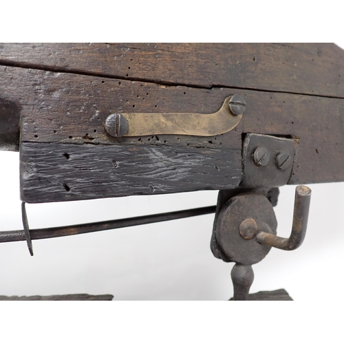 1408 - A Gamekeeper's Flintlock Poacher Trap Swivel Gun, c.1830 20in L