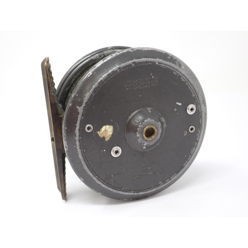 1429 - A Hardy 'Uniqua' 3 3/4in wide spool Salmon Reel