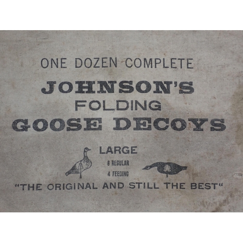 1470 - A set of Johnson's Folding Goose Decoys including seven Canadas and a Snow Goose within an original ... 