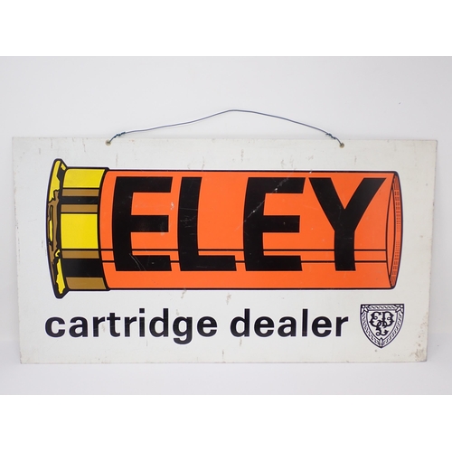 1491 - An enamel 'Eley Cartridge Dealer' double sided Sign 22in x 12in