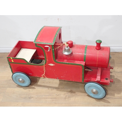 1108 - A Leeway wooden Pedal Train 3ft 10in L